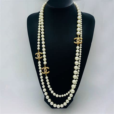 chanel pearl necklace cheap|authentic chanel necklace for sale.